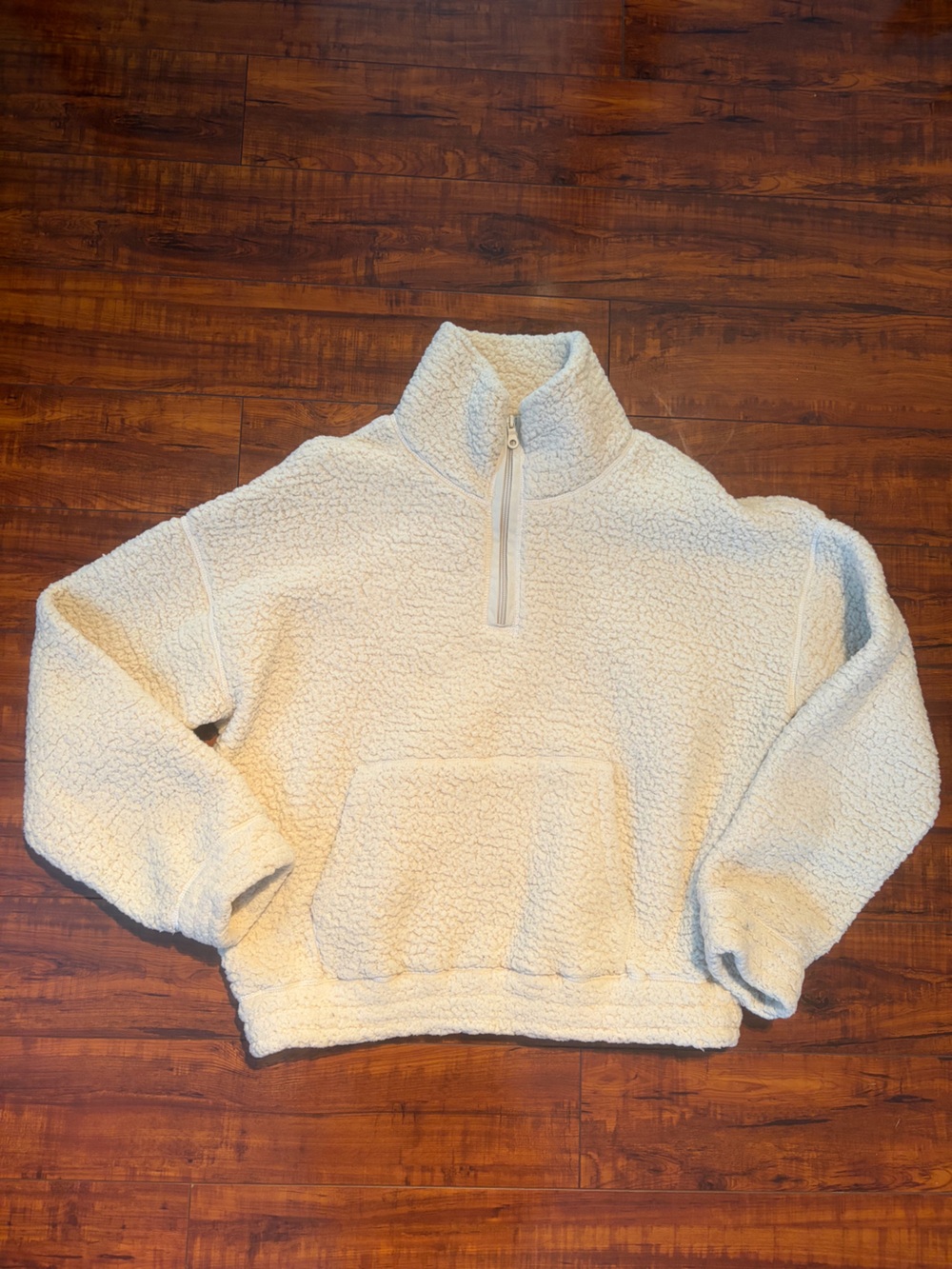 aerie Sherpa Quarter-Zip Pullover | Size Medium